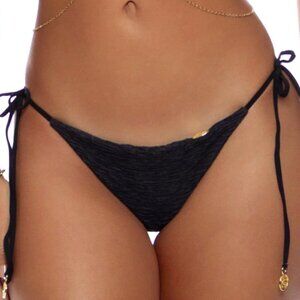 LULI FAMA BULERIA WAVY RUCHED BACK BRAZILIAN TIE SIDE B - XSMALL